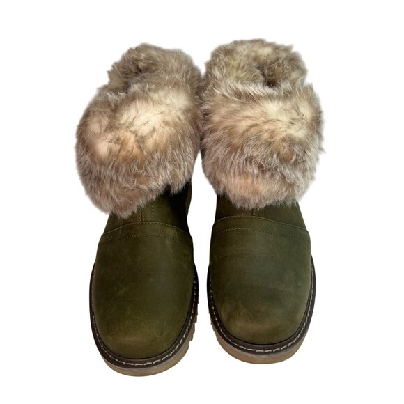 Caterpillar Women's Flurry Fur Waterproof Ankle Snow Bootie 8.5 Green - Picture 1 of 9
